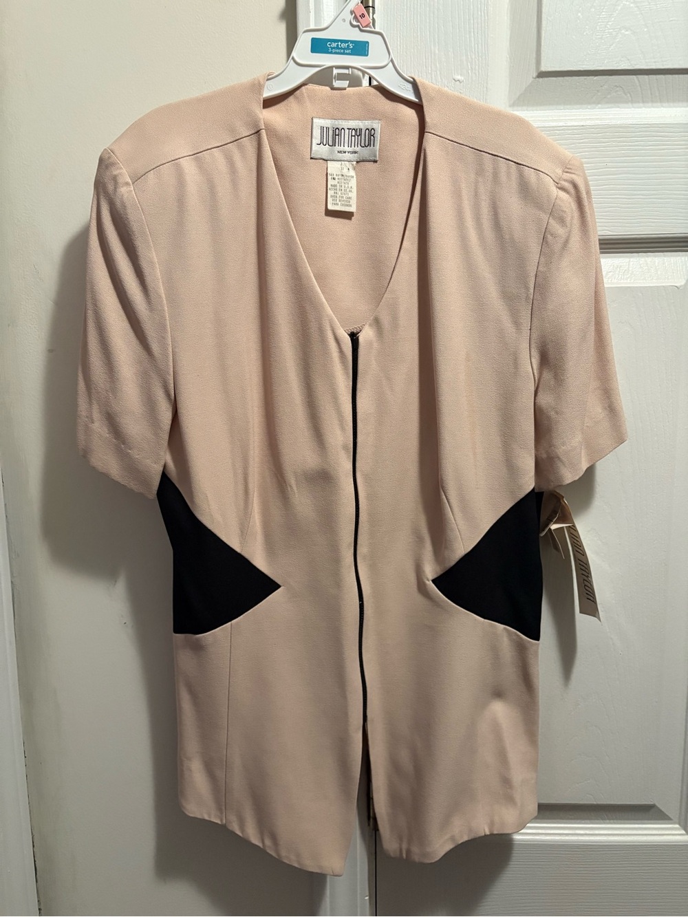 Julian Taylor Women's 3/4 Sleeve Tan & Black Dress Top